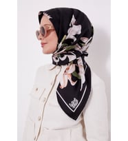 Levidor Trend Twill Eşarp LDT281 (Siyah-Krem)