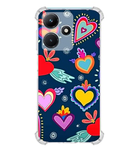 PrintiFy İnfinix Hot 30i Uyumlu Retro Color 3 Baskılı Şeffaf Köşe Korumalı Antişok Kılıf