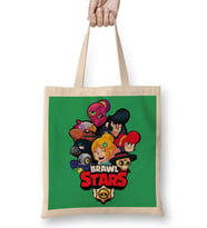 Brawl Stars Karakterleri Bez Çanta Uzun Saplı
