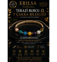 Sertifikalı Terazi Burcu 7 Çakra Doğal Taş Bileklik -Ayarlamalı Unisex Lüks Hem Bileklik Hem Halhal