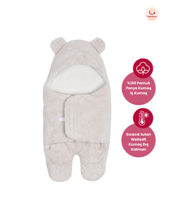 0-12 Ay Welsoft Kulaklı Dış Kundak Bebek Battaniye – Yumuşak Peluş Kışlık K