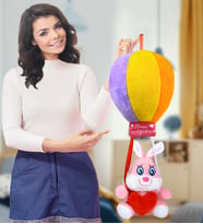 MAVİMSİ RENGARENK UÇAN BALON TAVŞAN  (%100) YERLİ (Pembe)