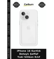 iPhone 16 Kartlık Detaylı Şeffaf Yuki Silikon Kılıf Cihaz Kılıfı Cep Koruma