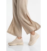 Ayakmod Bej Anorak Hafif Esnek Bağcıklı Kadın Casual Ayakkabı 2061 G