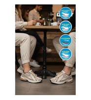 Walkway 1505 Ruth Hafızalı Taban Hafif Esnek Siyah Beyaz Unisex Spor Ayakkabı