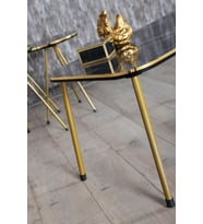 Zigon Sehpa Ve Orta Sehpa Kr Set Çift Gold Bendir Metal