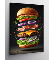 Kanvas Tablo Katmanlı Burger Lezzeti