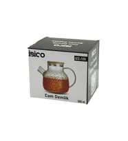 1000ML ABARTMA DESEN CAM DEMLİK   BAMBU DIŞ YÜZEY - METAL İÇ YÜZEY - SİLİKON CONTALI KAPAK (5343)