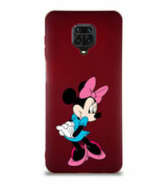 Xiaomi Redmi Note 9S Soft Premier Kapak Minnie Mouse-F Tasarımlı Silikon Kılıf - Mürdüm (Şeffaf)