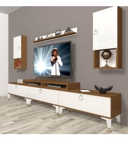 Decoraktiv Ekoflex 270DA Mdf Gold Tv Ünitesi Tv Sehpası - Ceviz Beyaz (Beyaz - Kahverengi)