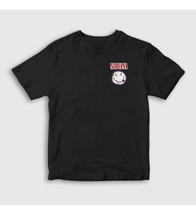 Presmono Unisex Çocuk Siyah Face Nirvana T-Shirt 291761tt