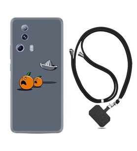 Xiaomi Mi 13 Lite Kılıf Resimli Boyun Askılı İpli Desenli Silikon Orange Escape 1374