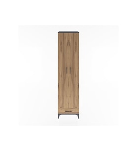 Hyperion Dolap 6 Raflı Tek Çekmeceli 2 Kapaklı 60x44x243 Antrasit-Çam