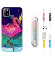 INFINIX Smart 4 5 6 Zero 8 S5 Pro Kılıf Kablo Koruma Spiral Silikon Queen Flamingo 1748