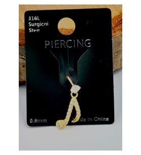 Çelik Zirkon Taşlı Piercing