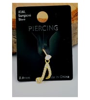 Çelik Zirkon Taşlı Piercing