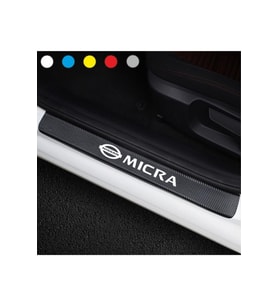 Nissan Micra İçin Uyumlu Aksesuar Oto Kapı Eşiği Sticker Karbon 4 Adet