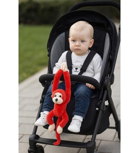 30 cm Orta Boy Peluş Sesli Maymun (Çok Renkli)