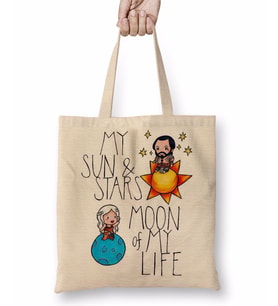 My Sun Stars Moon Of My Life Bez Çanta Uzun Saplı