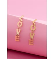 Kişiye Özel 925 Ayar Gümüş Sallantılı Love Küpe