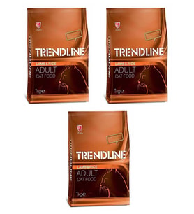 Trendline Kuzu Etli Yetişkin Kedi Maması 1 Kg 3'Lü Set