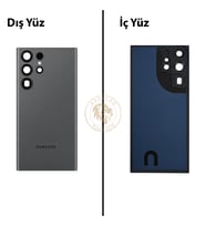 Samsung S23 Ultra Grafit Arka Pil Kapağı Batarya Kapağı Lazer Kesim Back Cover