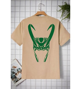 Unisex Floki Baskılı T-shirt (Bej)