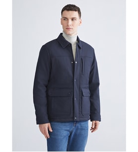 LCWAIKIKI Classic Lacivert Regular Fit Uzun Kollu Erkek Gömlek Ceket