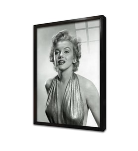 Marliyn Monroe Siyah Beyaz Çerçeveli Cam Tablo