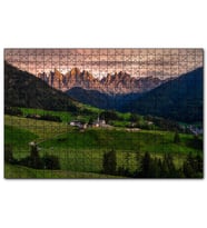 Cakapuzzle Alplerdeki Kasaba ve Çıplak Zirveler  Puzzle Yapboz MDF (Ahşap) (120 Parça)
