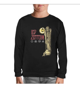 Led Zeppelin - Stairway to Heaven Siyah Çocuk Sweatshirt