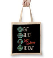 Eat Sleep Law School Repeat Bez Çanta Uzun Saplı
