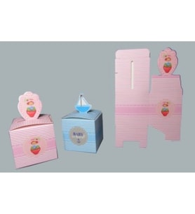 Kutu karton gemili & bebekli pembe p10-