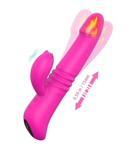 İleri Geri ve Dönme Hareketli Isıtmalı Şarjlı Tavşan Vibratör 22 cm