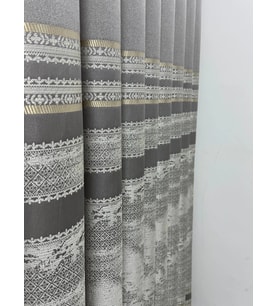 NİVEMESHOME URLA V-5404 GRİ 1/3 SIK PİLELİ FON PERDE APM