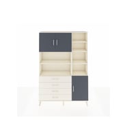 Arges Dolap 9 Raflı 4 Çekmeceli 3 Kapaklı 132x30x195 Aytaşı-Antrasit/Aytaşı
