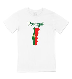 Portekiz Haritalı ve Bayraklı Tişört