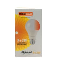 NİSALUCE EAMP-074/BK 9+2W E27 BEYAZ-KIRMIZI LED AMPUL