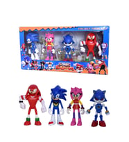 kirpi sonic amy knuckles metal sonik boom 4lü figür oyuncak seti (Turuncu)