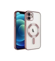 Apple iPhone 11 Uyumlu Kılıf Kamera Korumalı M-safe Wireless Şarj Özellikli Zore Demre Kapak (Rose Gold Altın)