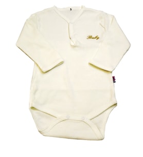 Sema Baby Uzun Kol Kaşkorse Badi (Body) - Ekru 0-6 Ay (Çok Renkli)