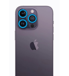 Newface Apple iPhone 13 Pro Max Neon Fosforlu Kamera Lens - Mavi