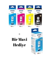 112 L15160 Siyah Ve Renkli Orjinal Mürekkep takımı + 1 Bir Mavi Hediye A1-01-s-176