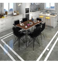 Knsz masa sandalye takımı hem75mazlum cvzsyh 130*090 klçsm 6 sandalye syhsyh kolçaklı sırt minderli