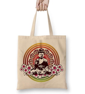 Buddha 2 Bez Çanta Uzun Saplı