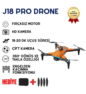 J18 Akıllı HD Çift Kameralı Katlanabilir Drone, Yüksek Hızlı ve Profesyonel Drone
