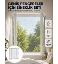 Çift Kanatlı Pencere Sineklik Seti Kesilebilir Koruyucu File