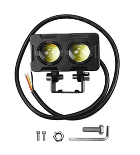 Led Spot Işık ve Sarı Beyaz Projektör Lens 2 Gözlü Dikdörtgen Baykuş Led Off Road Lamba Motosiklet ve İş Makinesi Projektörü 12V-85V