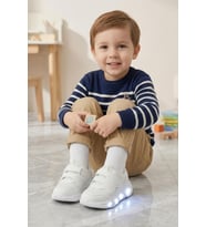 Papuç Sepeti Aida Unisex Bebek Filelli Işıklı Hafif Rahat Spor Ayakkabı
