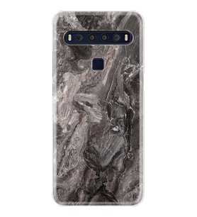 TCL 10L 10 Plus 10SE 20E 20SE 30SE L7 Kılıf Desemli Silikon Gri Mermer 1376
